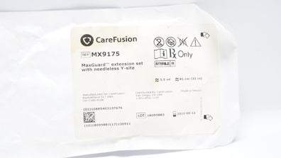 CareFusion MX9175 MaxGuard Extension Set w/Ndleless Y-Site 32 inch x 3.5ml (x)